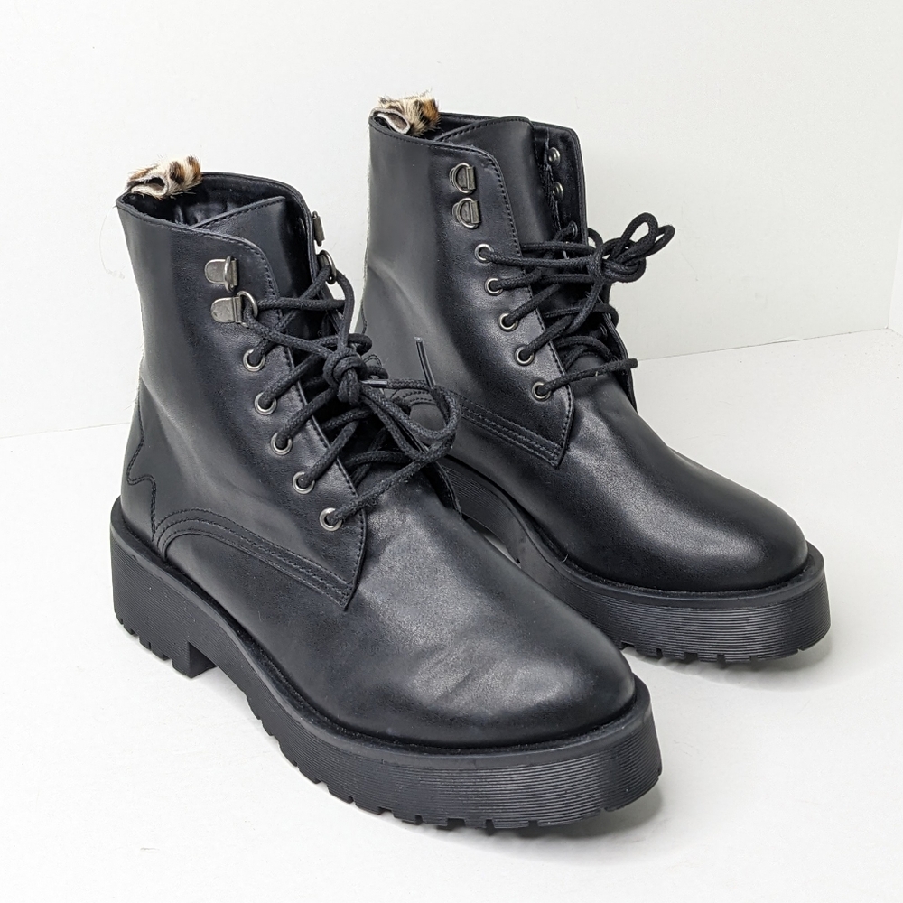 Secret Celebrity Lace-Up Platform Boots, Black, Women's 8